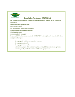 Beneficios fiscales en BOLSAGRO