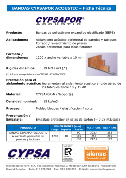 BANDAS CYPSAPOR ACOUSTIC &ndash; Ficha T&eacute;cnica