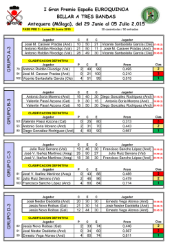 I Gran Premio Espa&ntilde;a EUROQUINOA BILLAR A TRES BANDAS