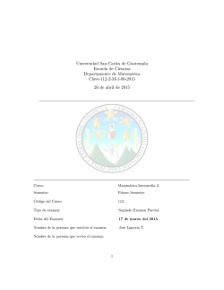 Clave de 2P MI2 1S de 2015 - Departamento de Matem&aacute;tica
