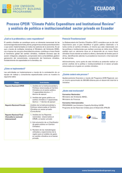Proceso CPEIR &ldquo;Climate Public Expenditure and Institutional