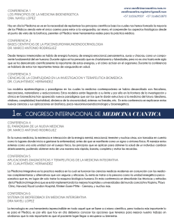 CONGRESO INTERNACIONAL DE MEDICINA CUANTICA 1er.