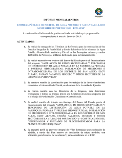 INFORME MENSUAL (ENERO) - Empresa P&uacute;blica Municipal de