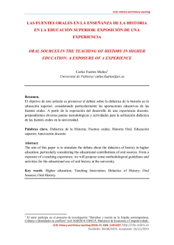 LAS FUENTES ORALES EN LA ENSE&Ntilde;ANZA DE LA