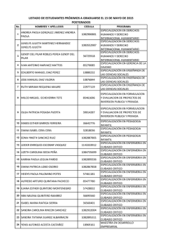 LISTADO DE ESTUDIANTES PR&Oacute;XIMOS A