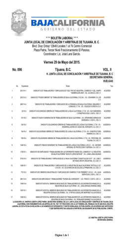 Viernes 29 de Mayo - Junta Local de Conciliacion y Arbritaje en
