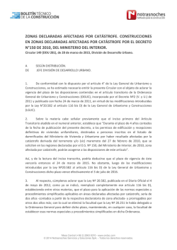 zonas declaradas afectadas por cat&aacute;strofe. construcciones en zonas