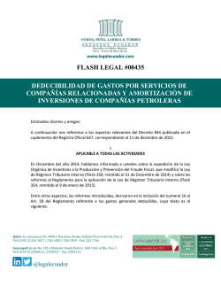 Flash Legal Deducibilidad De Gastos Por Servicios De Compa&ntilde;&iacute;as