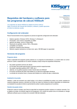 Requisitos del hardware y software para los programas de c&aacute;lculo