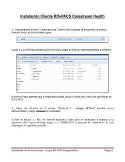 Instalaci&oacute;n Cliente RIS-PACS Carestream Health
