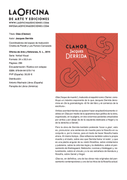 T&iacute;tulo: Glas (Clamor) Autor: Jacques Derrida