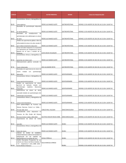 CODIGO TITULO AUTOR PRINCIPAL SESION FECHA DE