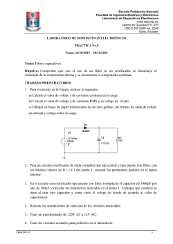 Tema: Filtros capacitivos Objetivo: Comprobar que con el uso de un
