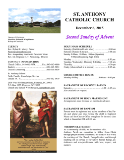 Dec 6, 2015 St Anthony Florence SC bulletin