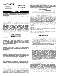 Little Giant APCP-1700 Cover Pump Manual