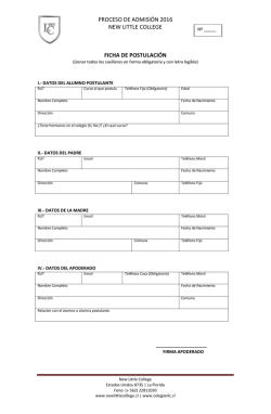 PROCESO DE ADMISI&Oacute;N 2016 NEW LITTLE COLLEGE FICHA DE