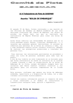 Asunto: &ldquo;BOLSA DE EMBARQUE&rdquo;