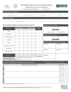Reporte de Evaluaci&oacute;n de Sexto Grado