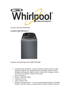 LAVADO Y SECADO WHIRLPOOL Lavadora High