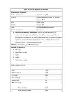 Ficha t&eacute;cnica del producto Mesocosmos
