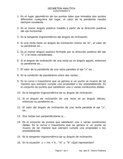 GEOMETR&Iacute;A ANAL&Iacute;TICA 1. Es el lugar geom&eacute;trico de los puntos