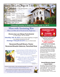Mass with Anointing Rite - Mission San Luis Obispo de Tolosa