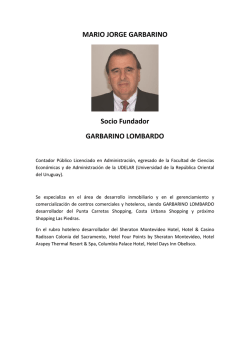 MARIO JORGE GARBARINO Socio Fundador GARBARINO