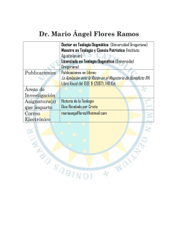 Dr. Mario &Aacute;ngel Flores Ramos Doctor en Teolog&iacute;a