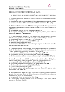 Seminario de Ciencias Naturales PROBLEMAS ESTEQUIOMETR&Iacute;A