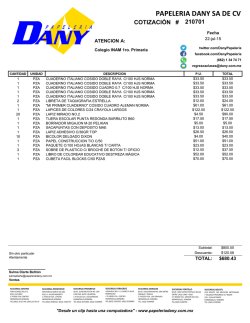PAPELERIA DANY SA DE CV