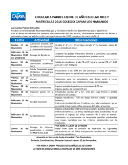 Fecha Actividad Observaciones - Portal Colegio