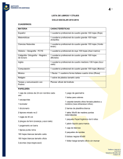 LISTA DE LIBROS Y &Uacute;TILIES CICLO ESCOLAR 2015