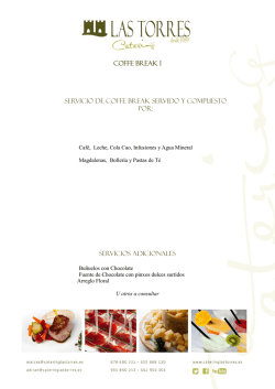 COFFE BREAK 1 SERVICIO DE COFFE BREAk servido y
