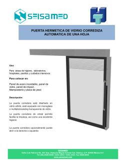 puerta hermetica de vidrio corrediza automatica de una hoja