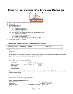 GU&Iacute;A DE IMPLEMENTACI&Oacute;N ADDENDA BIMBO