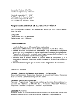 Asignatura: ELEMENTOS DE MATEM&Aacute;TICA Y F&Iacute;SICA