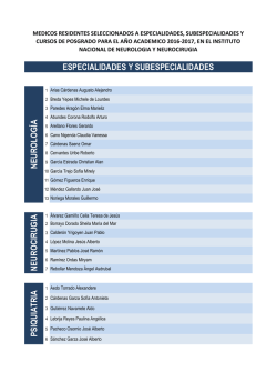 Lista de seleccionados a residencia m&eacute;dica 2015