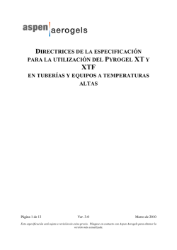 Descarga las Directrices de Especificaci&oacute;n de Pyrogel