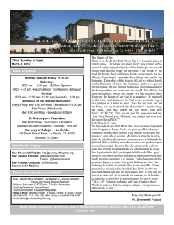 Third Sunday of Lent - Our Lady of the Pillar