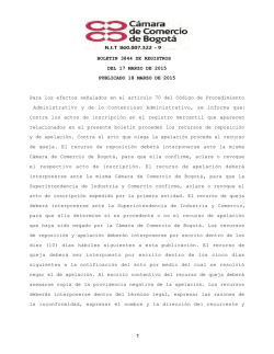 BOLETIN 3844 DE REGISTROS DEL 17 MARZO DE 2015