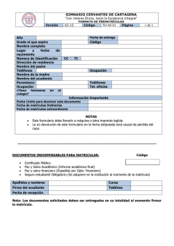 GIMNASIO CERVANTES DE CARTAGENA A&ntilde;o Grado al que aspira