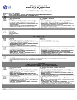 CPRLatam Conference 2015 Monday, July 13th and Tuesday, July