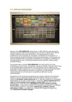 S C: NUEVAS POSICIONES - Facultad de Bellas Artes. Universidad