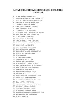 lista de seleccionados i encuentro de mujeres lideresas!