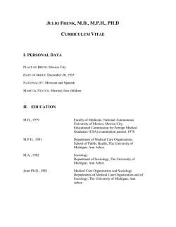 julio frenk, md, mph, ph.d curriculum vitae i. personal data