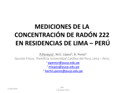 MEDICIONES DE LA CONCENTRACI&Oacute;N DE RAD&Oacute;N 222 EN