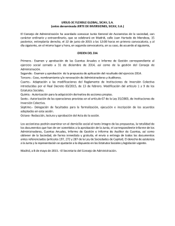 URSUS-3C FLEXIBLE GLOBAL, SICAV, S.A. (antes