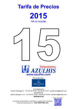 Tarifa de Precios 2015 - Saneamientos Azulhis SL