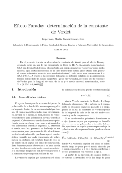 Efecto Faraday: determinaci&oacute;n de la constante de Verdet