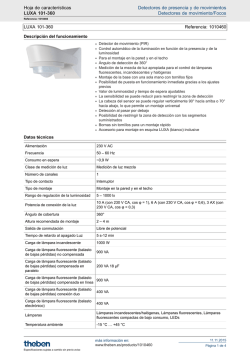 Hoja de caracter&iacute;sticas - LUXA 101-360